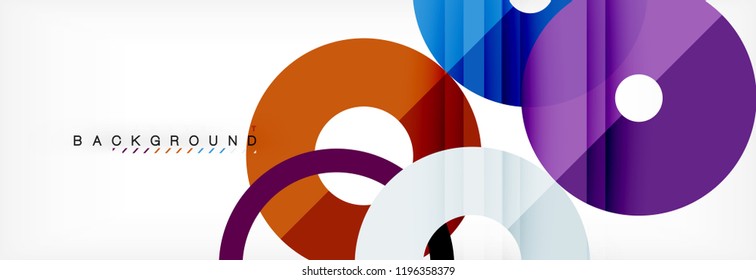 Colorful rings on grey background, modern geometric pattern design. Business or technology presentation design template, brochure or flyer pattern, or geometric web banner