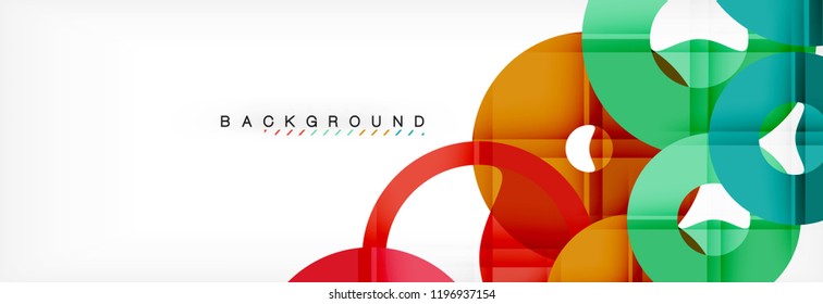 Colorful rings on grey background, modern geometric pattern design. Business or technology presentation design template, brochure or flyer pattern, or geometric web banner