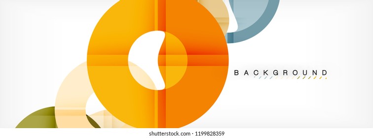Colorful rings on grey background, modern geometric pattern design. Business or technology presentation design template, brochure or flyer pattern, or geometric web banner