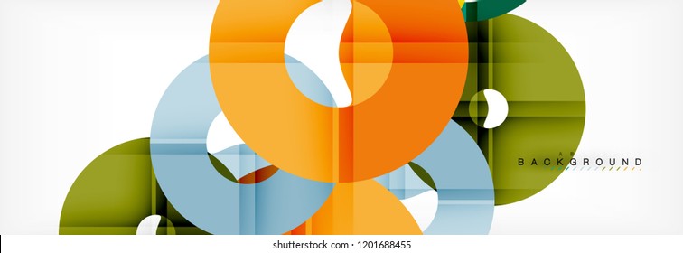 Colorful rings on grey background, modern geometric pattern design. Business or technology presentation design template, brochure or flyer pattern, or geometric web banner