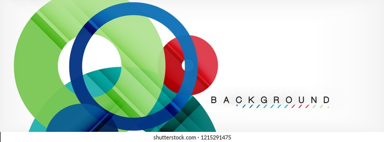 Colorful rings on grey background, modern geometric pattern design. Business or technology presentation design template, brochure or flyer pattern, or geometric web banner