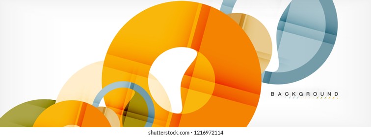 Colorful rings on grey background, modern geometric pattern design. Business or technology presentation design template, brochure or flyer pattern, or geometric web banner