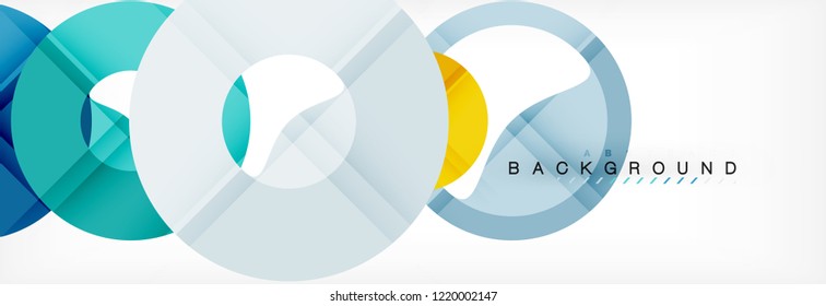 Colorful rings on grey background, modern geometric pattern design. Business or technology presentation design template, brochure or flyer pattern, or geometric web banner