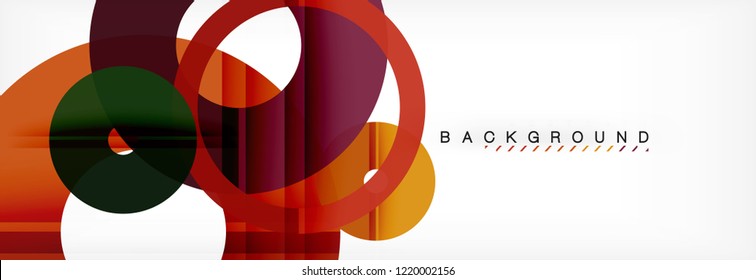 Colorful rings on grey background, modern geometric pattern design. Business or technology presentation design template, brochure or flyer pattern, or geometric web banner