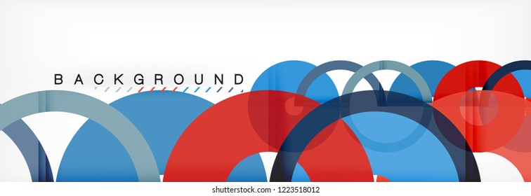 Colorful rings on grey background, modern geometric pattern design. Business or technology presentation design template, brochure or flyer pattern, or geometric web banner