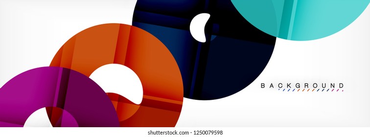 Colorful rings on grey background, modern geometric pattern design. Business or technology presentation design template, brochure or flyer pattern, or geometric web banner