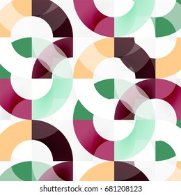 Colorful rings on grey background, modern geometric pattern design. Vector business or technology presentation design template, brochure or flyer pattern, or geometric web banner