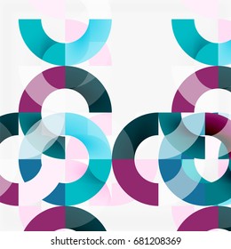 Colorful rings on grey background, modern geometric pattern design. Vector business or technology presentation design template, brochure or flyer pattern, or geometric web banner