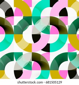 Colorful rings on grey background, modern geometric pattern design. Vector business or technology presentation design template, brochure or flyer pattern, or geometric web banner