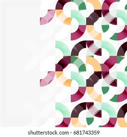 Colorful rings on grey background, modern geometric pattern design. Vector business or technology presentation design template, brochure or flyer pattern, or geometric web banner