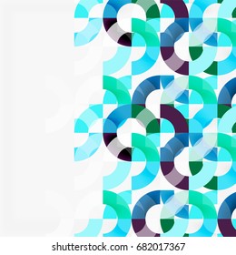 Colorful rings on grey background, modern geometric pattern design. Vector business or technology presentation design template, brochure or flyer pattern, or geometric web banner