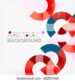 Colorful rings on grey background, modern geometric pattern design. Vector business or technology presentation design template, brochure or flyer pattern, or geometric web banner