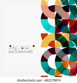 Colorful rings on grey background, modern geometric pattern design. Vector business or technology presentation design template, brochure or flyer pattern, or geometric web banner