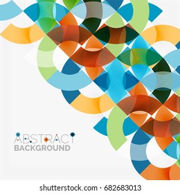 Colorful rings on grey background, modern geometric pattern design. Vector business or technology presentation design template, brochure or flyer pattern, or geometric web banner