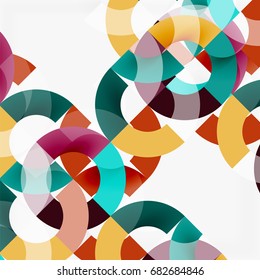 Colorful rings on grey background, modern geometric pattern design. Vector business or technology presentation design template, brochure or flyer pattern, or geometric web banner