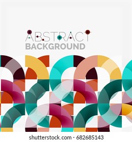 Colorful rings on grey background, modern geometric pattern design. Vector business or technology presentation design template, brochure or flyer pattern, or geometric web banner