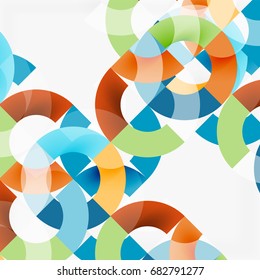 Colorful rings on grey background, modern geometric pattern design. Vector business or technology presentation design template, brochure or flyer pattern, or geometric web banner