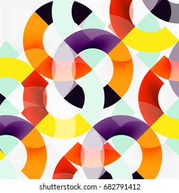 Colorful rings on grey background, modern geometric pattern design. Vector business or technology presentation design template, brochure or flyer pattern, or geometric web banner