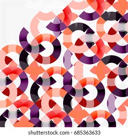 Colorful rings on grey background, modern geometric pattern design. Vector business or technology presentation design template, brochure or flyer pattern, or geometric web banner