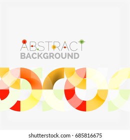 Colorful rings on grey background, modern geometric pattern design. Vector business or technology presentation design template, brochure or flyer pattern, or geometric web banner