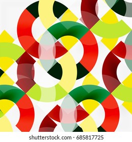 Colorful rings on grey background, modern geometric pattern design. Vector business or technology presentation design template, brochure or flyer pattern, or geometric web banner
