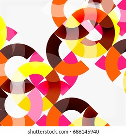 Colorful rings on grey background, modern geometric pattern design. Vector business or technology presentation design template, brochure or flyer pattern, or geometric web banner