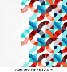 Colorful rings on grey background, modern geometric pattern design. Vector business or technology presentation design template, brochure or flyer pattern, or geometric web banner
