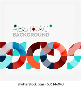 Colorful rings on grey background, modern geometric pattern design. Vector business or technology presentation design template, brochure or flyer pattern, or geometric web banner