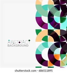 Colorful rings on grey background, modern geometric pattern design. Vector business or technology presentation design template, brochure or flyer pattern, or geometric web banner