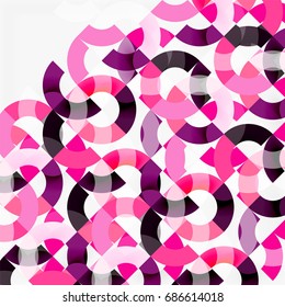 Colorful rings on grey background, modern geometric pattern design. Vector business or technology presentation design template, brochure or flyer pattern, or geometric web banner