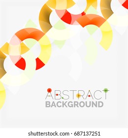Colorful rings on grey background, modern geometric pattern design. Vector business or technology presentation design template, brochure or flyer pattern, or geometric web banner