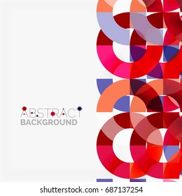 Colorful rings on grey background, modern geometric pattern design. Vector business or technology presentation design template, brochure or flyer pattern, or geometric web banner