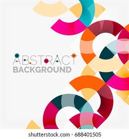 Colorful rings on grey background, modern geometric pattern design. Vector business or technology presentation design template, brochure or flyer pattern, or geometric web banner