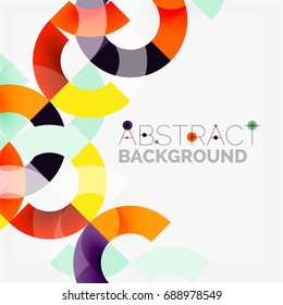 Colorful rings on grey background, modern geometric pattern design. Vector business or technology presentation design template, brochure or flyer pattern, or geometric web banner