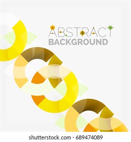 Colorful rings on grey background, modern geometric pattern design. Vector business or technology presentation design template, brochure or flyer pattern, or geometric web banner