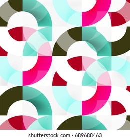Colorful rings on grey background, modern geometric pattern design. Vector business or technology presentation design template, brochure or flyer pattern, or geometric web banner