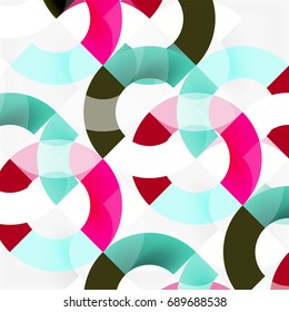 Colorful rings on grey background, modern geometric pattern design. Vector business or technology presentation design template, brochure or flyer pattern, or geometric web banner
