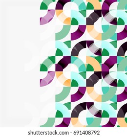 Colorful rings on grey background, modern geometric pattern design. Vector business or technology presentation design template, brochure or flyer pattern, or geometric web banner
