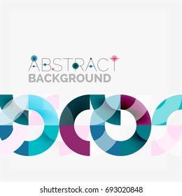 Colorful rings on grey background, modern geometric pattern design. Vector business or technology presentation design template, brochure or flyer pattern, or geometric web banner