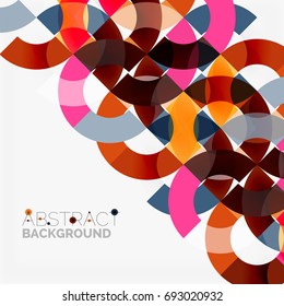 Colorful rings on grey background, modern geometric pattern design. Vector business or technology presentation design template, brochure or flyer pattern, or geometric web banner