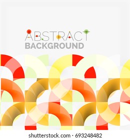 Colorful rings on grey background, modern geometric pattern design. Vector business or technology presentation design template, brochure or flyer pattern, or geometric web banner