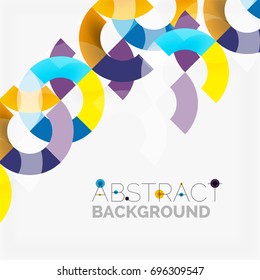 Colorful rings on grey background, modern geometric pattern design. Vector business or technology presentation design template, brochure or flyer pattern, or geometric web banner