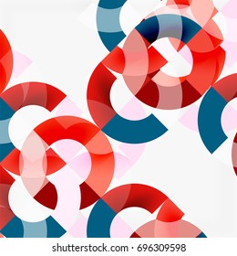 Colorful rings on grey background, modern geometric pattern design. Vector business or technology presentation design template, brochure or flyer pattern, or geometric web banner