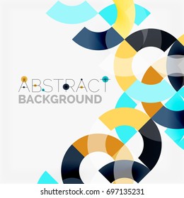 Colorful rings on grey background, modern geometric pattern design. Vector business or technology presentation design template, brochure or flyer pattern, or geometric web banner