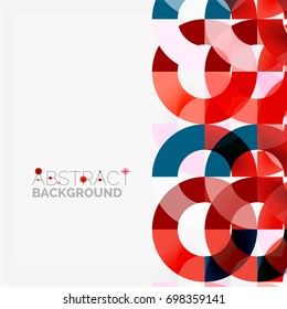 Colorful rings on grey background, modern geometric pattern design. Vector business or technology presentation design template, brochure or flyer pattern, or geometric web banner