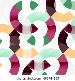 Colorful rings on grey background, modern geometric pattern design. Vector business or technology presentation design template, brochure or flyer pattern, or geometric web banner