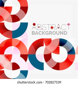 Colorful rings on grey background, modern geometric pattern design. Vector business or technology presentation design template, brochure or flyer pattern, or geometric web banner