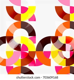 Colorful rings on grey background, modern geometric pattern design. Vector business or technology presentation design template, brochure or flyer pattern, or geometric web banner
