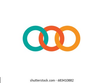Colorful rings vector icon