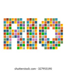 Colorful Rio brazil text in vector